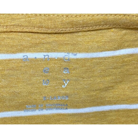 A New Day T-Shirt 3/4 Sleeve Mustard White Stripe Size XL Extra Large - Picture 4 of 6